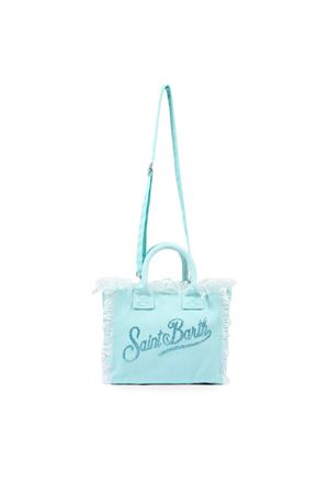 Borsa in canvas di cotone verde acqua SAINT BARTH KIDS | COL000100432L